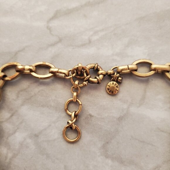 ✨ J.Crew Large Jumbo Rhinestone Crystals Pink Taupe Statement Necklace ✨ - Picture 10 of 16